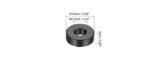 M6 Aluminum Spacers 6.2 mm ID x 15 mm OD x 5 mm